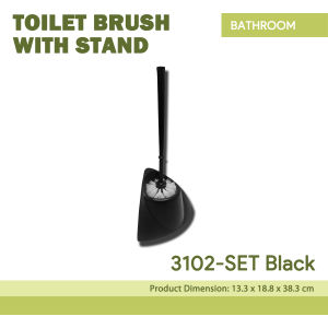 Modern Plastic Toilet Brush Set with Sleek Holder Durable Bristles Anti Slip Base