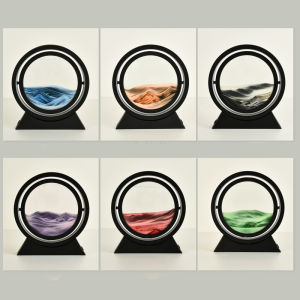 LED Bedside Lamp Quicksand Painting Table Lamp Night Light Bedroom Lamp Chinese Style Decorative Glass Hourglass Table Lamp