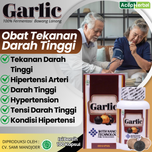 Obat Tekanan Darah Tinggi Obat Hipertensi Arteri Obat Darah Tinggi Kapsul Hypertension Tensi Darah Tinggi dan Kondisi Hipertensi dengan (Black Garlic - Ekstrak Fermentasi Bawang Lanang Hitam - Isi Bersih 100 Kapsul)