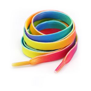 Sepasang Tali Sepatu Harajuku Pelangi Rainbow Flat Shoe Sneakers Pipih Murah Tali Gepeng Shoelaces J262