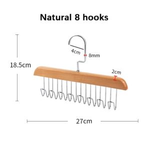 【SG】8 / 24 Hooks Wooden Bra Hanger Tank Top Hanger Closet Storage Organizer Belt Hook Rack Coat Clothes for Tie Underwear
