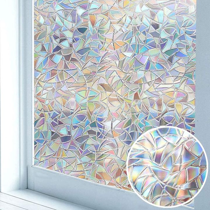 Window Sticker Blocker Window Privacy Film, Decorative Vinyl Glass Covering, 3D Stained Glass ...
