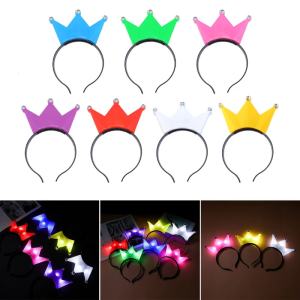 Glowing Crown Headband New Year Eve Party Headbands Flashing Headhoop Christmas Party Headdress New Year Hair Decoration