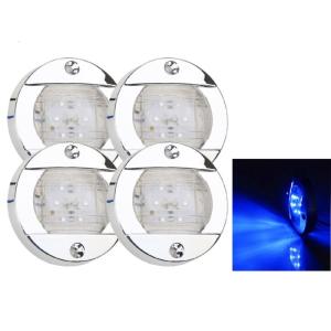Navigation-Boat Interior Deck Light LED 12V Waterproof For Kayak Yacht Stern Signal Lamp Chrome Bezel Marine Lights 4pcs