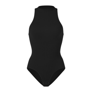 Womens one-piece sleeveless tummy-control body-shaping corset with buttons can be worn as an outer layer with a round neck