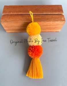 GANTUNGAN TASSEL POM POM 3 SUSUN BAHAN KATUN PREMIUM AKSESORIS TAS KUNCI ( 1 PCS )