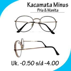 Kacamata Fashion kacamata minus Kacamata Optik Rabun Jauh -0.50 -0.75 -1.00 -1.25 -1.50 -1.75 -2.00 -2.50 -3.00 -3.50 -4.00 Aksesori Fashion Pelajar Gaya Korea Lensa Dapat Dilepas Uniseks Frame Besi Oval GUDANG LENSA MINUS MURAH