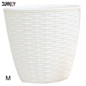 【Ready Stock+On Sale】Durable Plastic Rattan Flower Pots Self Watering Pot Indoor Plant Pot for Plants Modern Decor 1pcs