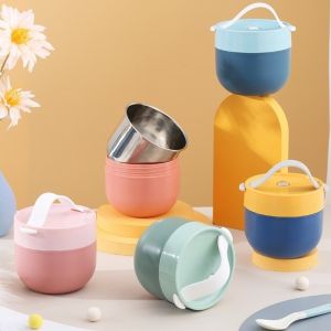 ZHAOCAIMAO  Food Thermal Jar 600ml Vacuum Insulated Thermos Containers Large Capacity Sealed Insulated Soup Cup Work Travel