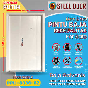 PINTU UTAMA RUMAH MINIMALIS 2024 FULL 1 SET (Mother and Son BAJA ukuran 120 x 205)