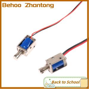 Behoo DC 3V 5V 6V 9V 12V Push-Pull Solenoid Through Type Electromagnet Stroke 4mm
