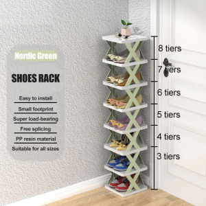 PLASTIC SHOES RACK MULTI LAYER NARROW SHOW RACK STORAGE CABINET RAK KASUT MURAH 抖音款简易鞋架 折 叠小鞋柜 - HOME & LIVING