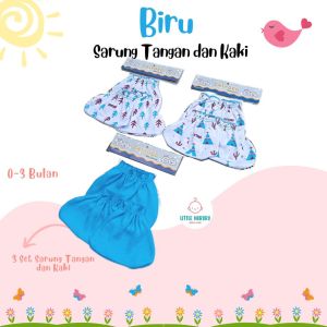 Sarung Tangan Bayi & Kaos Kaki Bayi 3 Pcs/set (12pcs) Serian Biru