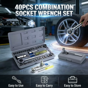 40PCS COMBINATION SOCKET WRENCH SET - Easy to Use - Easy to Carry - Easy to Store