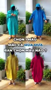[Tốt] Áo Mưa Bít Người Vải Dù Tổ Ong Cao Cấp - Áo Mưa Chui (Giá sỉ Nhiều màu tùy chọn hàng có sẵn) - Hàng Xưởng Việt