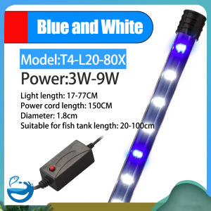 3 Modes Aquarium LED Submersible Light Double Row Waterproof Fish Tank Lamp 17-77CM