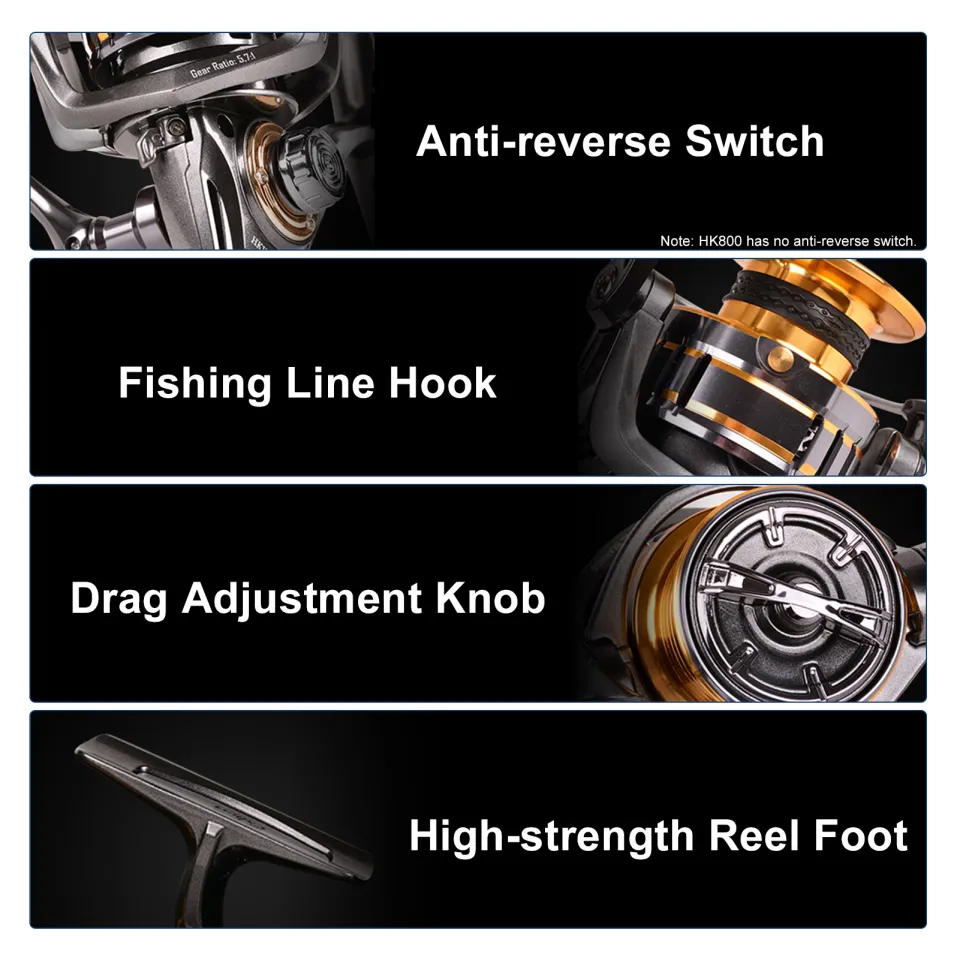 EXBERT Spinning Fishing Reel 7+1 BB Long Casting Fishing Reel Lightweight  Metal Spinning Reel Fishing Tackle