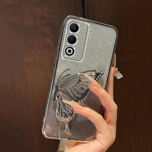Phone Case for OPPO A5i pro A5x A5 pro 5g New 2025 Beautiful Butterfly Holder Glitter Sequins Design Rubber Soft Casing for OPPO A5ipro A5pro 5g Luxury Phone Cover Case