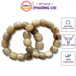Vòng đeo tay sừng may mắn kiểu đốt trúc màu vân sừng tự nhiên đẹp Vòng tay phong thủy - Mỹ Nghệ Phương Chi