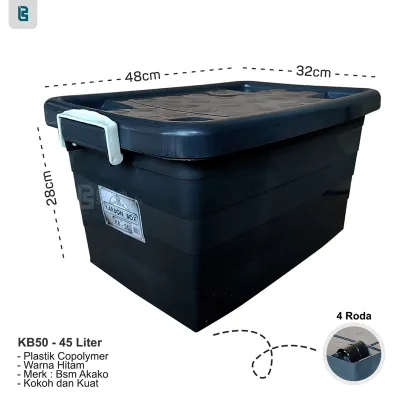 CONTAINER BOX AKAKO KB 50 HITAMPENYIMPANAN SERBAGUNA