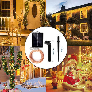 12M/22M Solar Outdoor Fairy Lights Waterproof for Christmas tree Garden Party New Year Decor 100 200 LED