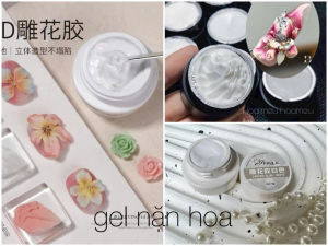 Gel khô nặn hoa 5D  Paula màu trắng làm móng tay nail