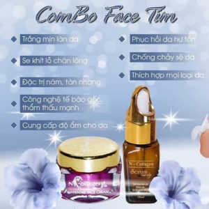 [Combo 2in1] Kem trắng da N Collagen kem Face tím 25g serum collagen tươi 10ml loại bỏ nám tàn nhan loại bỏ  mụn se khít lỗ chân lông dưỡng ẩm làm trắng hồng da.