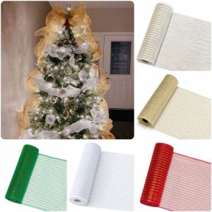 K9SEQ Width 26cm Glitter Mesh Ribbon Multicolor Length 10 Yards Christmas Ribbon Creative DIY Accessories Christmas Tree Decorative Ribbon Home Decoration
