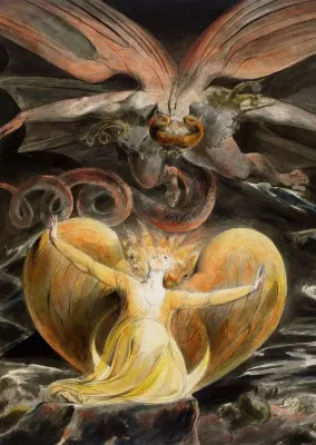 Devout Christian William Blake Jesus and Angel Classic Poster Prints Canvas Painting Wall Art Picture Living Room Home Decor