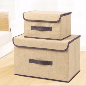 Set 2 hộp vải đựng quần áo giỏ vải đựng đồ tiện loại hộp bằng vải đựng đồ lót