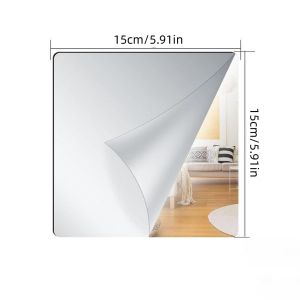 NAIL SALON Self-Adhesive Mirror Wall Stickers 20/30/40cm 1.6mm Thick Makeup Mirror  Flexible Non Glass Mirror Stickers Bathroom