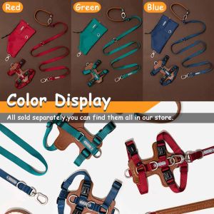 HamshMoc No Pull Dog Harness Adjustable Leather Pet Vest for Easy Walking with 2 Leash Clips Small Medium Large Dogs 1