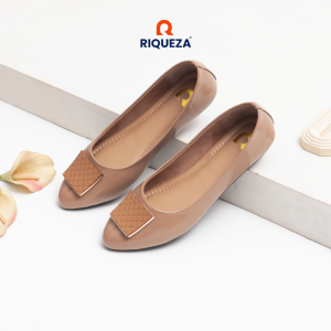 Riqueza BELVINA Sepatu Flat Shoes Wanita Flatshoes Kerja Balet Slip On Glossy