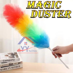 Magic Duster/Feather Duster/Static Duster/Dust Remove Brush/Colourful Feather Duster /Housework Cleaning Tools /Cleaning Duster/ Micro Rainbow Duster/Nylon Duster/Bulu Ayam Plastik Penyapu Habuk Buluh Ayam Dust Window Cleaner