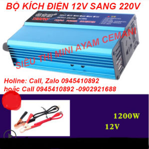Bộ kích điệ n 12v lên 220V 1200W inverter