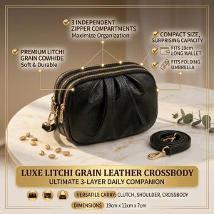 Shell Bag Multi Compartment PU Leather Crossbody for Women Spacious Shoulder Bag Casual Organizer Handbag for Daily Use Travel Work Shopping