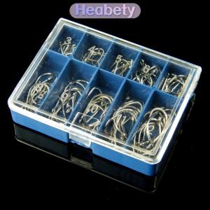 Heabety  100 chiếc #3-#12 lưỡi câu cá nước ngọt màu vàng đen bạc lưỡi câu cá chép bằng thép carbon Bộ móc thép gai Phụ Kiện Dụng cụ câu cá