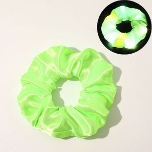 【SG Ready Stock】Led hair Elastic Flashing Hair Bands Glow In The Dark For Satin Elastic Scrunchies Deocration Wedding Party