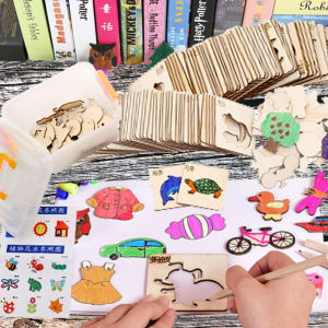 Drawing Kits for Kids Animal Ship Flower Symbols Stencil Drawing Set with Colored Pens and Pencils Children Art and Craft Christmas Gifts