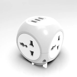 Intelligent Conversion Rubiks Cube Home Travel Multifunctional 4 Jack 3Usb Conversion Plug Multi-purpose Wireless