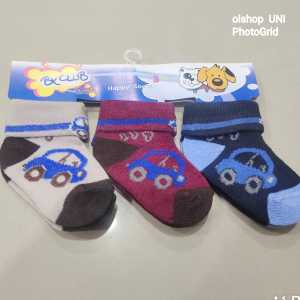 paket 3 pcs kaos kaki bayi karakter lucu model lipat bahan adem nyaman buat bayi baby shok