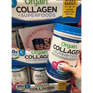[ ĐỦ BILL STORE + AIR] Bột Orgain Collagen + Superfoods Hair Skin Nail & Joint Support 726g _ Live mua hàng tại Mỹ