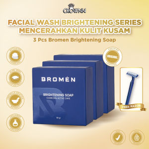 BUNDLE 3 pcs BROMEN BRIGHTENING SOAP - BROMEN Sabun Cuci Muka Mencerahkan Wajah Pria