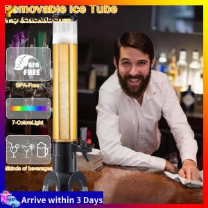 3L Beer Dispenser Beer Tower with Spigot & Ice Tube Tabletop Liquor Dispenser Transparent Drink Dispenser for Bar Party