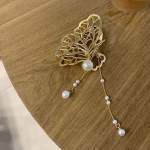 Korean Butterfly Hair Clip With Pendant Metal Hair Claw Fashion Tassel Hair Clamp Hair Accessories