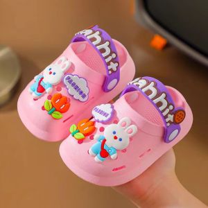 Summer Anti-Skid Cartoon Kids Sandals Hole Childrens Shoes Slippers Soft  DIY Design Hole Baby Shoes