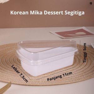 10 Pcs Mika Dessert Segitiga / PREMIUM KOREAN Dessert Box Segitiga Cup Tray Kotak Mika Dessert Cake Puding Kue V07