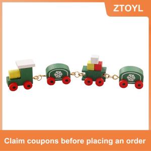 【ZTOYL】 1:12 Dollhouse Miniature Train Christmas Snowflake Small Train Model Carriages Toy Kids Pretend Play Toy Doll House Accessories
