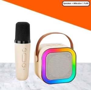 Speaker Bluetooth Plus 1 Mic Actual Bluetooth Mini Speaker Karaoke Speaker Portable with 2 MIC 1 SET Mini Machine Bluetooth MP3