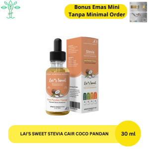 Lais Sweet Stevia Cair Coco Pandan Flavor 30 ml / Gula stevia Stevia pemanis alami